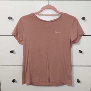 H&M pink shirt sleeve shirt, size S